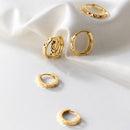 Dainty Geometric Huggie Earrings-5