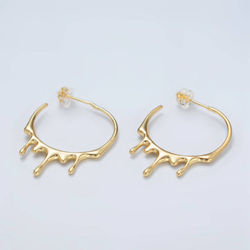 Molten Drip Hoop Earrings