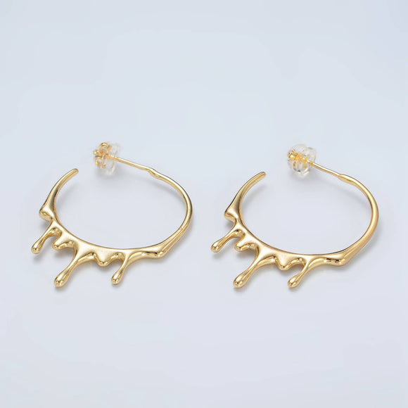 Molten Drip Hoop Earrings