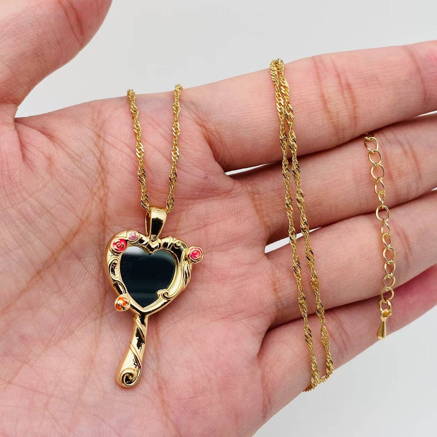 Enamel Mirror Necklace