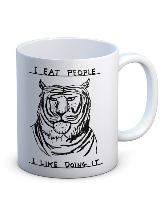 I Eat People Tiger David Shrigley Mug