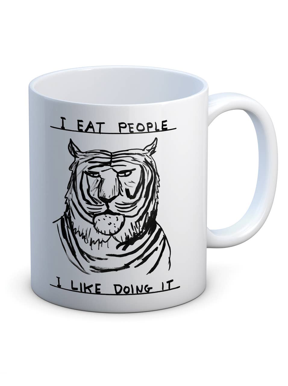 I Eat People Tiger David Shrigley Mug