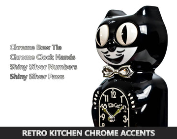 Retro Black Kitchen Edition Kit-Cat Klock - 0