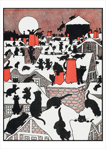 A Black Cat Holiday Charles Robinson Postcard