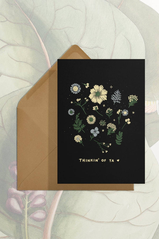 Thinkin' of Ya Pressed Flowers Card