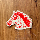 Bronco Hearts Horse Sticker-1