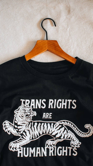 Trans Rights are Human Rights Tiger Tee - Black - 0
