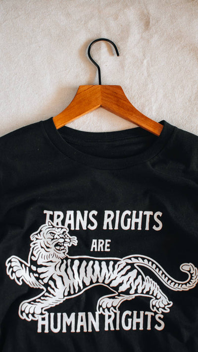 Trans Rights are Human Rights Tiger Tee - Black - 0