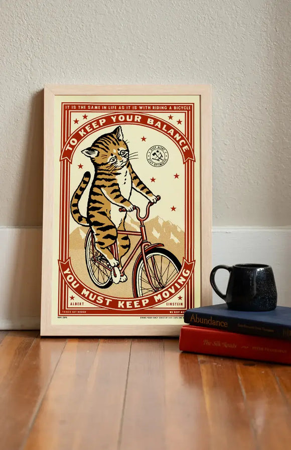 Keep Moving Cat Print