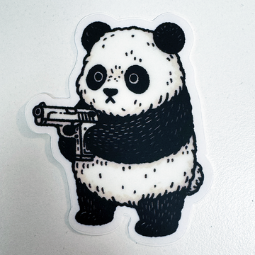 Panda Gun Sticker