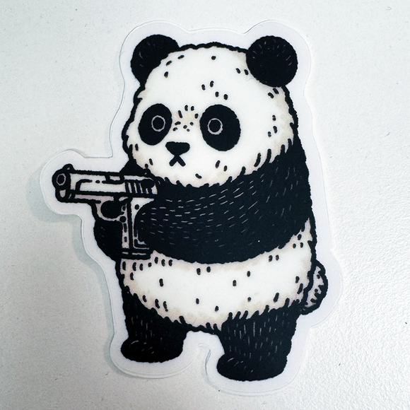 Panda Gun Sticker