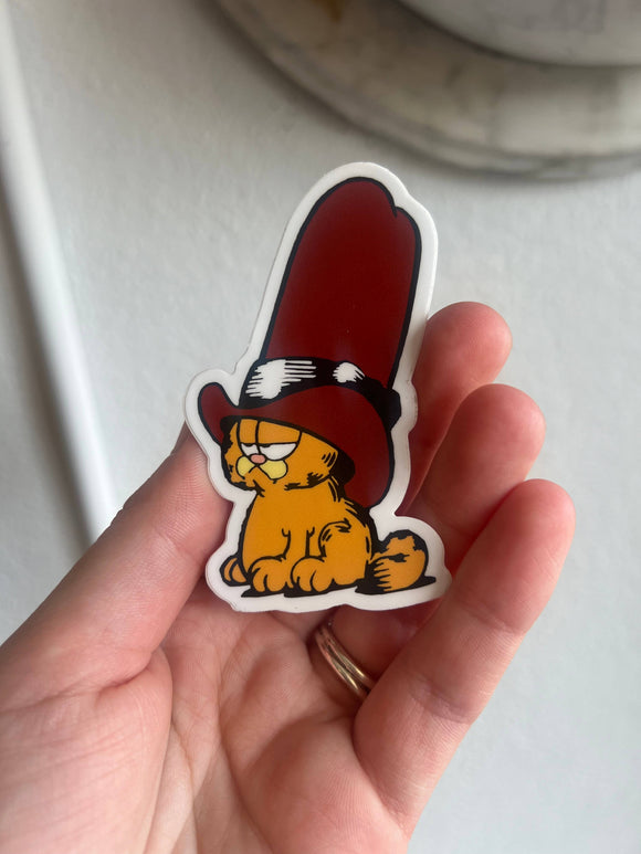 Orange Cat Cowboy Sticker