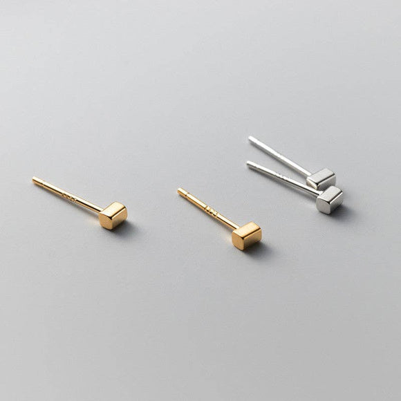 Tiny Cube Stud Earrings