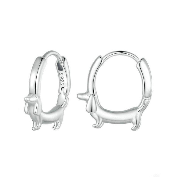 Dachshund Dog Hoop Earrings