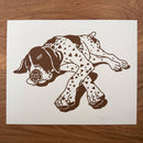 German Shorthaired Pointer Hearts Silkscreen Print-1
