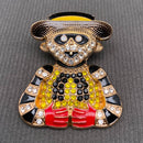 Rhinestone Enamel Clown Brooch-2