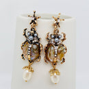 Vintage Insect Pendant Earrings-1
