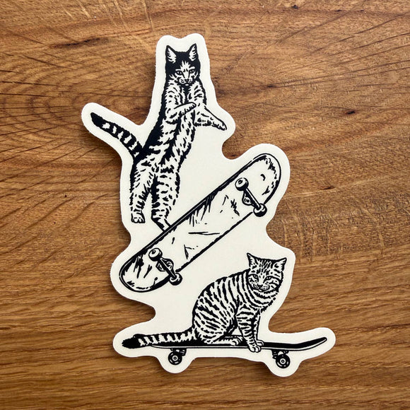 Skate Cats Skateboarding Sticker