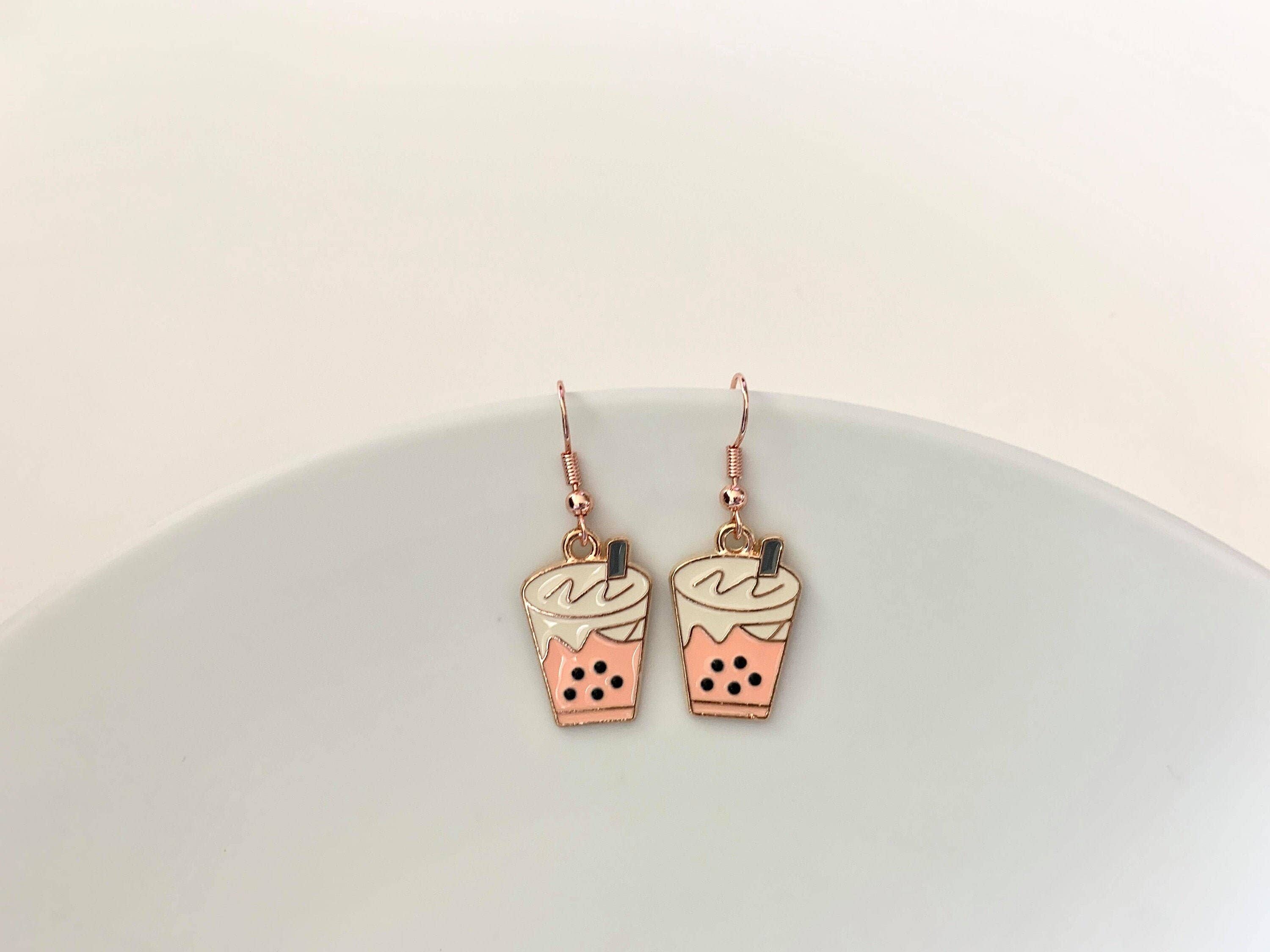 Bubble Tea Huggie Earrings
