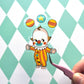 Kitschy Clown Clear Sticker