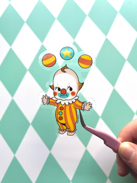 Kitschy Clown Clear Sticker