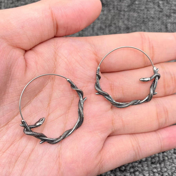 Coiling Snake Hoop Earrings