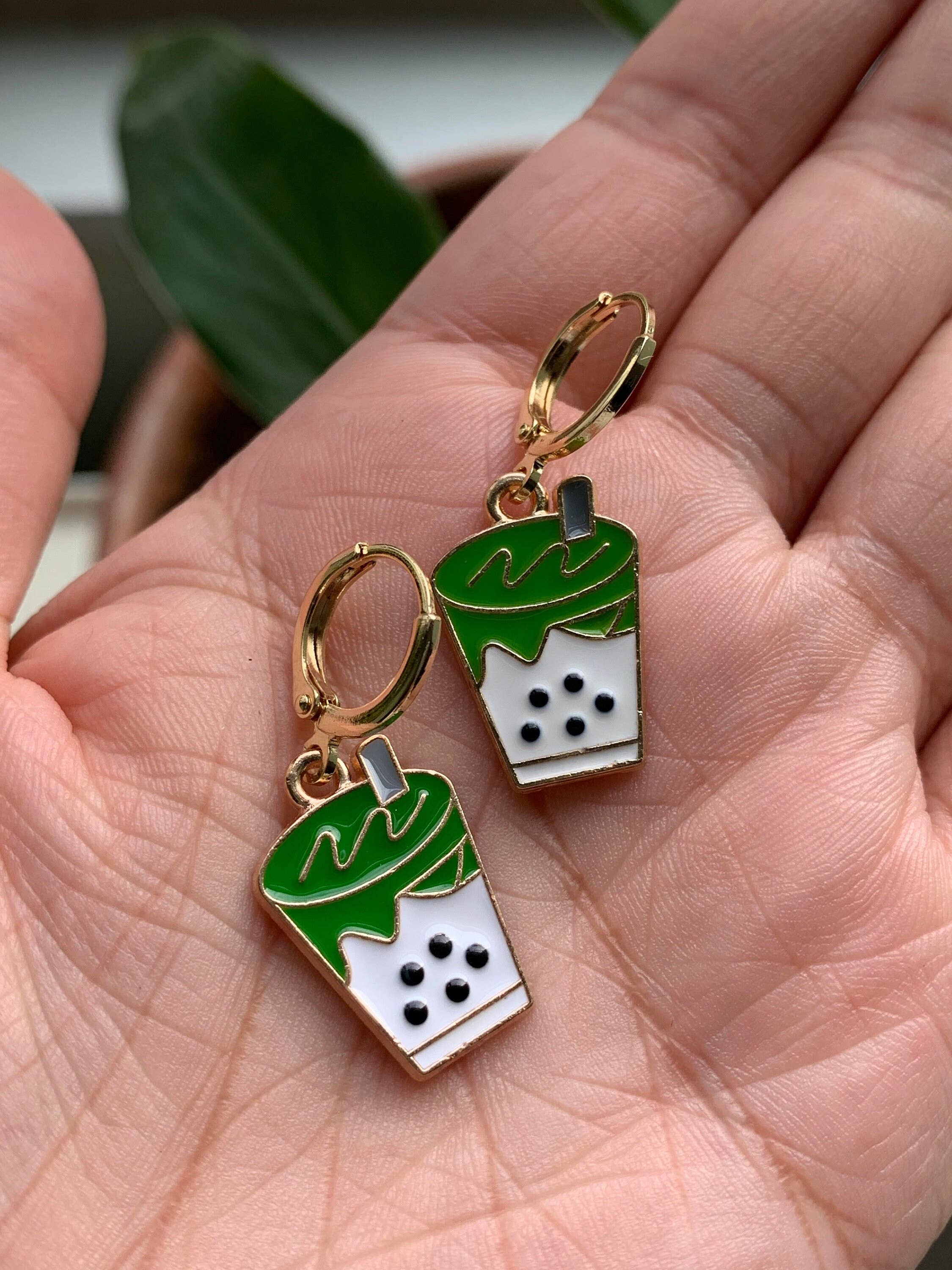 Bubble Tea Huggie Earrings