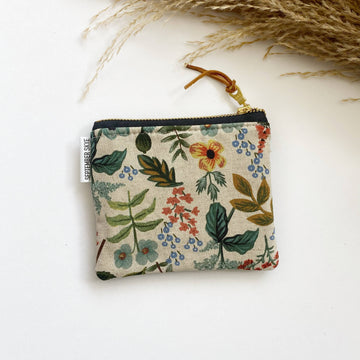 Linen Floral Square Pouch