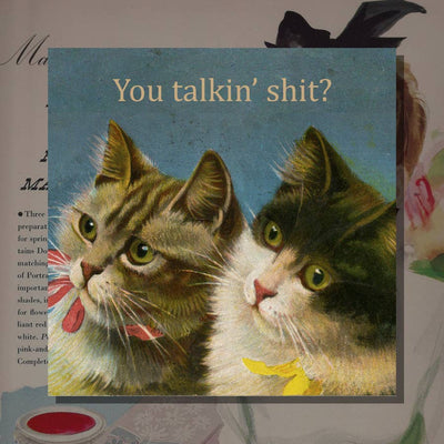 Vintage Style Cats Sticker