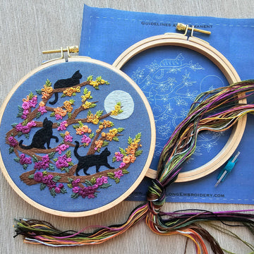 Cats & Full Moon Embroidery Kit - 0