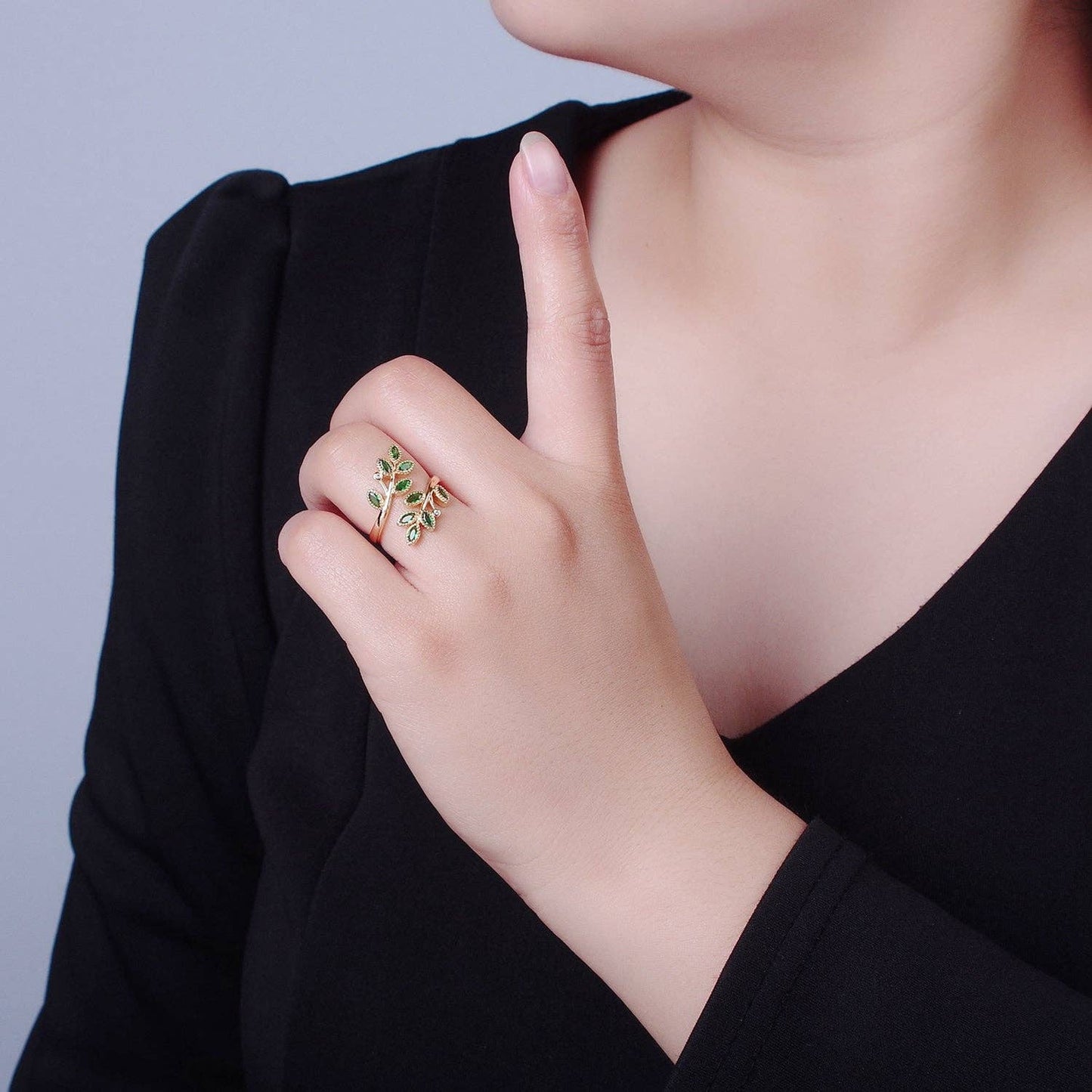 Olive Leaf Adjustable Ring