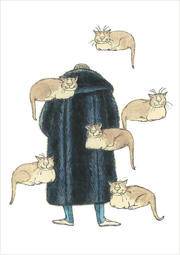 Floating Cats Edward Gorey Postcard