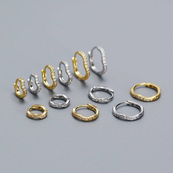 Dainty Sea Wave Hoop Earrings