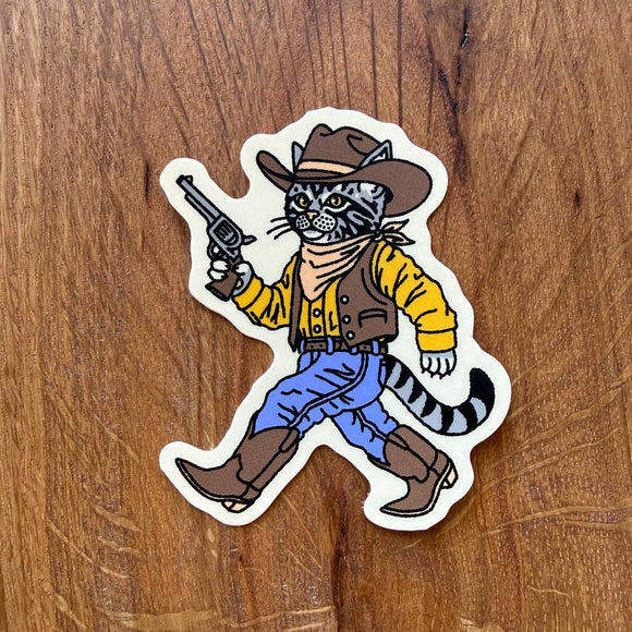 Gunslinger Cowboy Cat Sticker