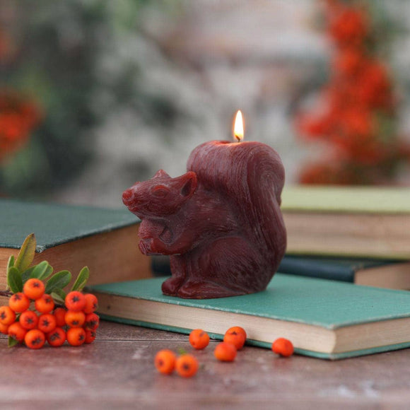 Squirrel Beeswax Candle