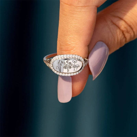 Halo Flower Statement Ring