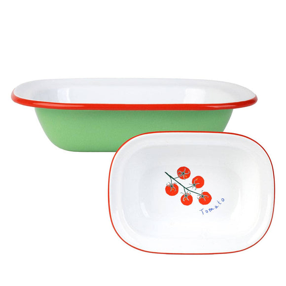 Tomato Green Enamel Oven Dish