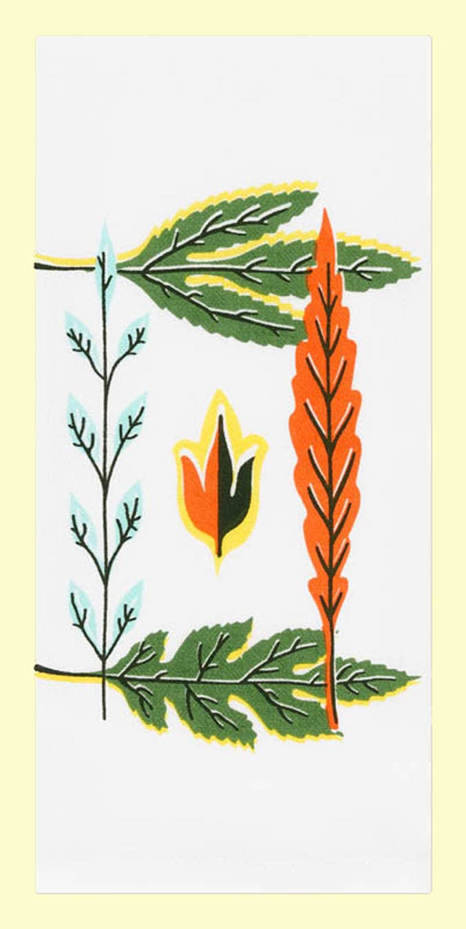 Midcentury Leaves Tea Towel - 0