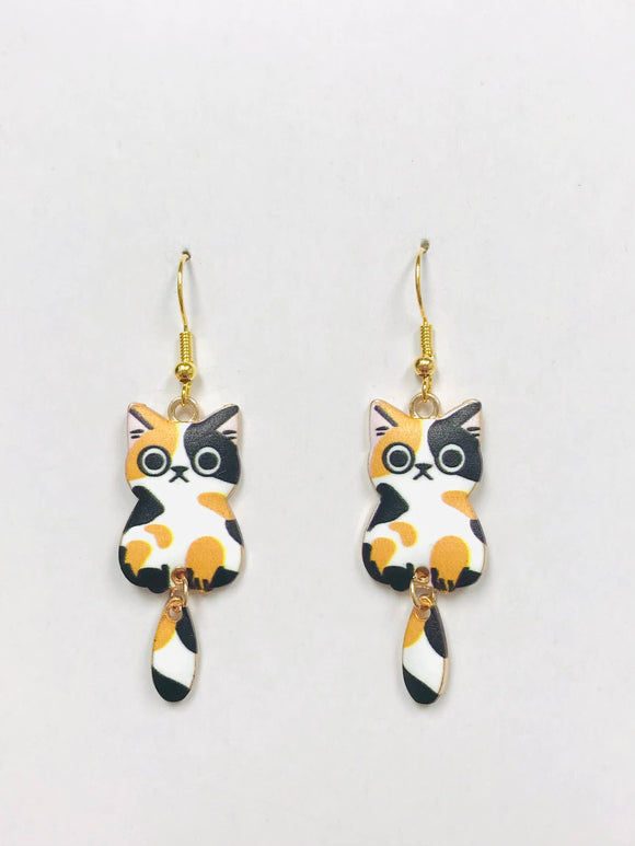 Calico Cat Tail Earrings
