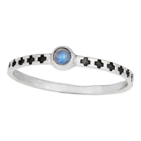 Moonstone Speck Sterling Silver  Ring