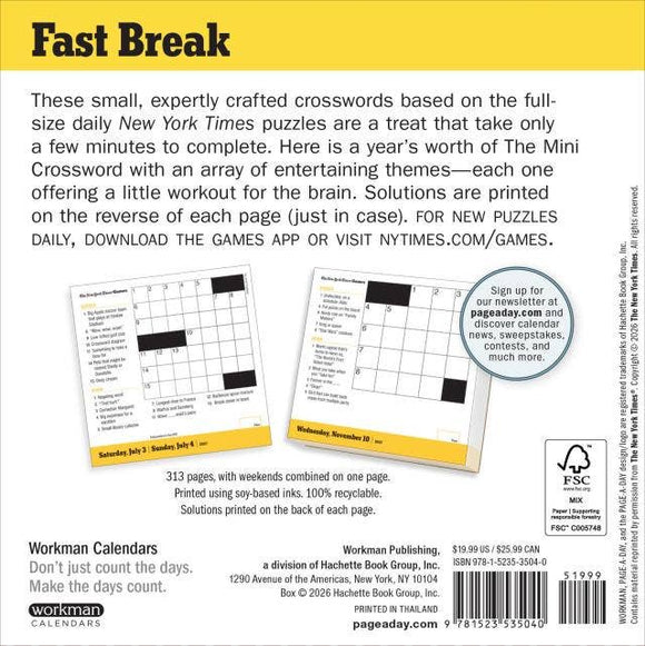 The New York Times Mini Crossword Page-A-Day Calendar 2027
