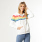 Rainbow Stripe Zip-Up Hooded Sweatshirt