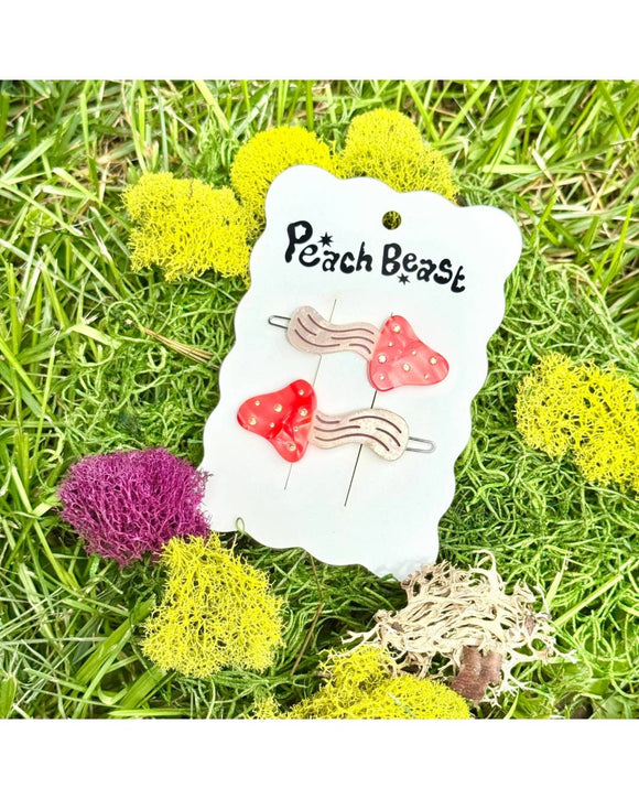 Mushroom Hair Clip Set