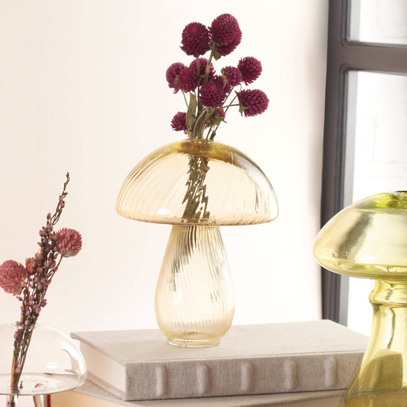 Yellow Standing Mushroom Vase