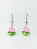 Tiny Tulip Beaded Earrings-1