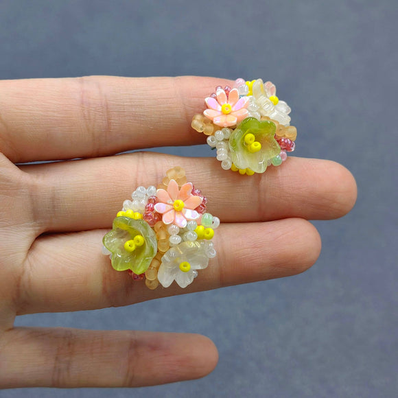 Beaded Flower Earrings