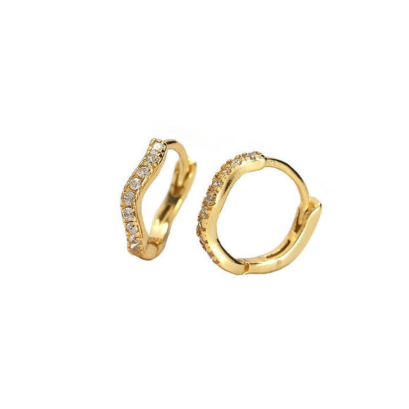 Dainty Sea Wave Hoop Earrings
