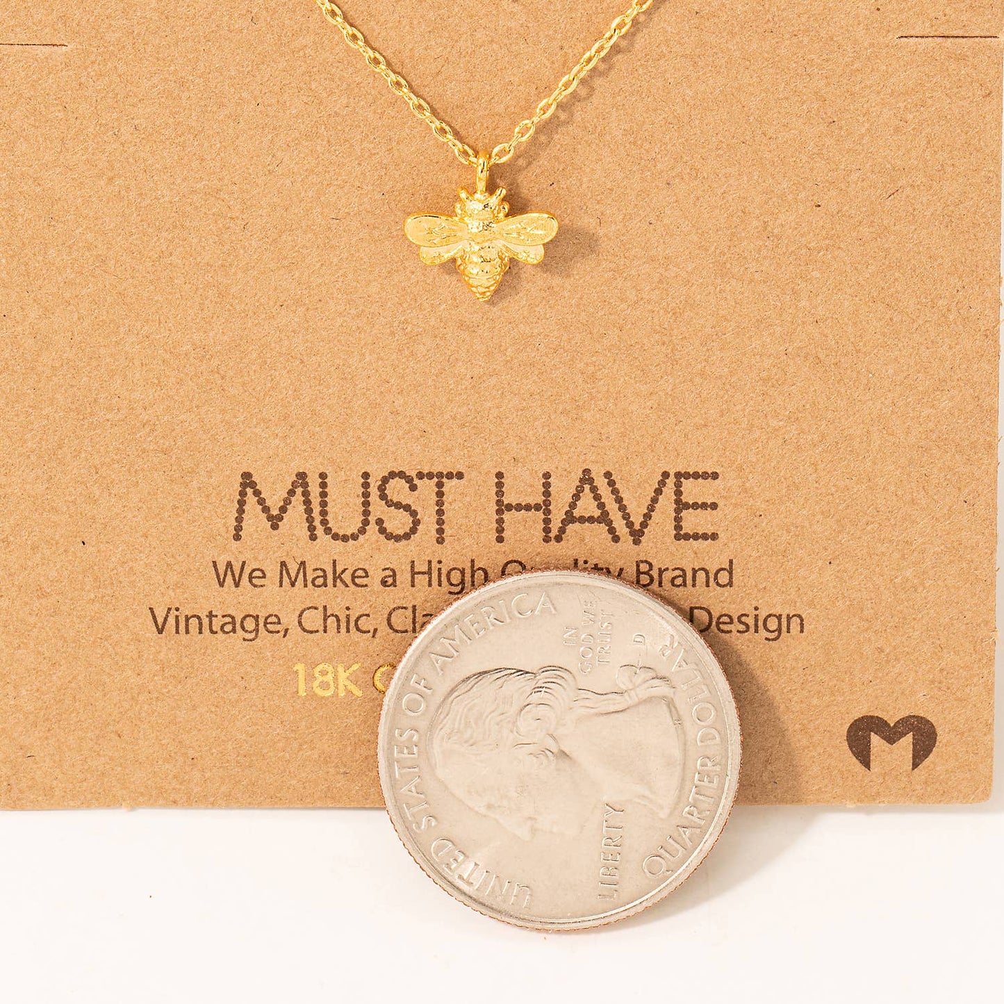 Mini Bee Pendant Necklace