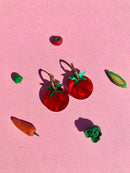 Tiny Tomatoes Huggie Earrings-1