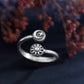 Moon Star and Sun Adjustable Sterling Silver Ring